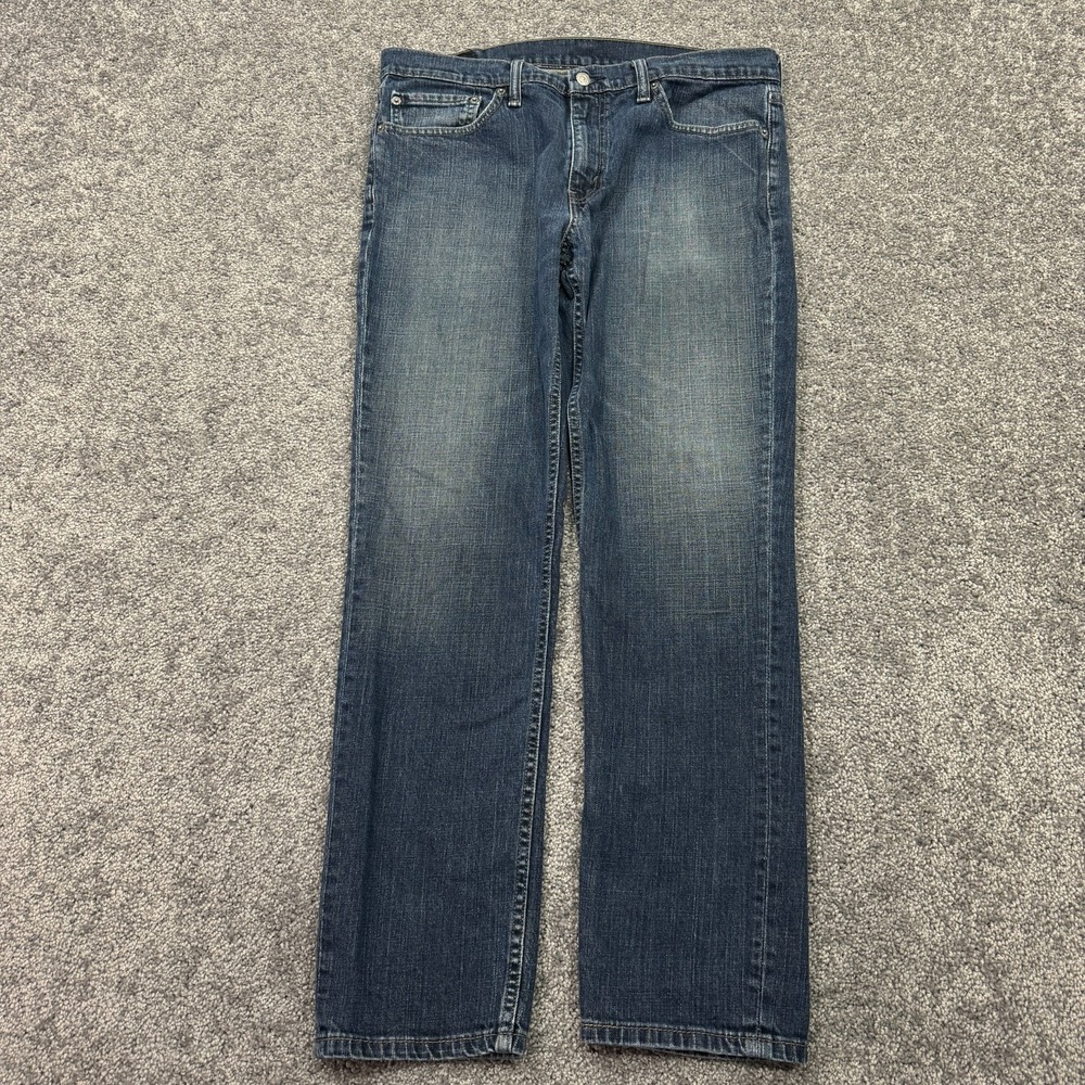 Levis Jeans Mens 36x32 Blue 511 Slim Fit Medium Wash Denim Work City Casual Logo